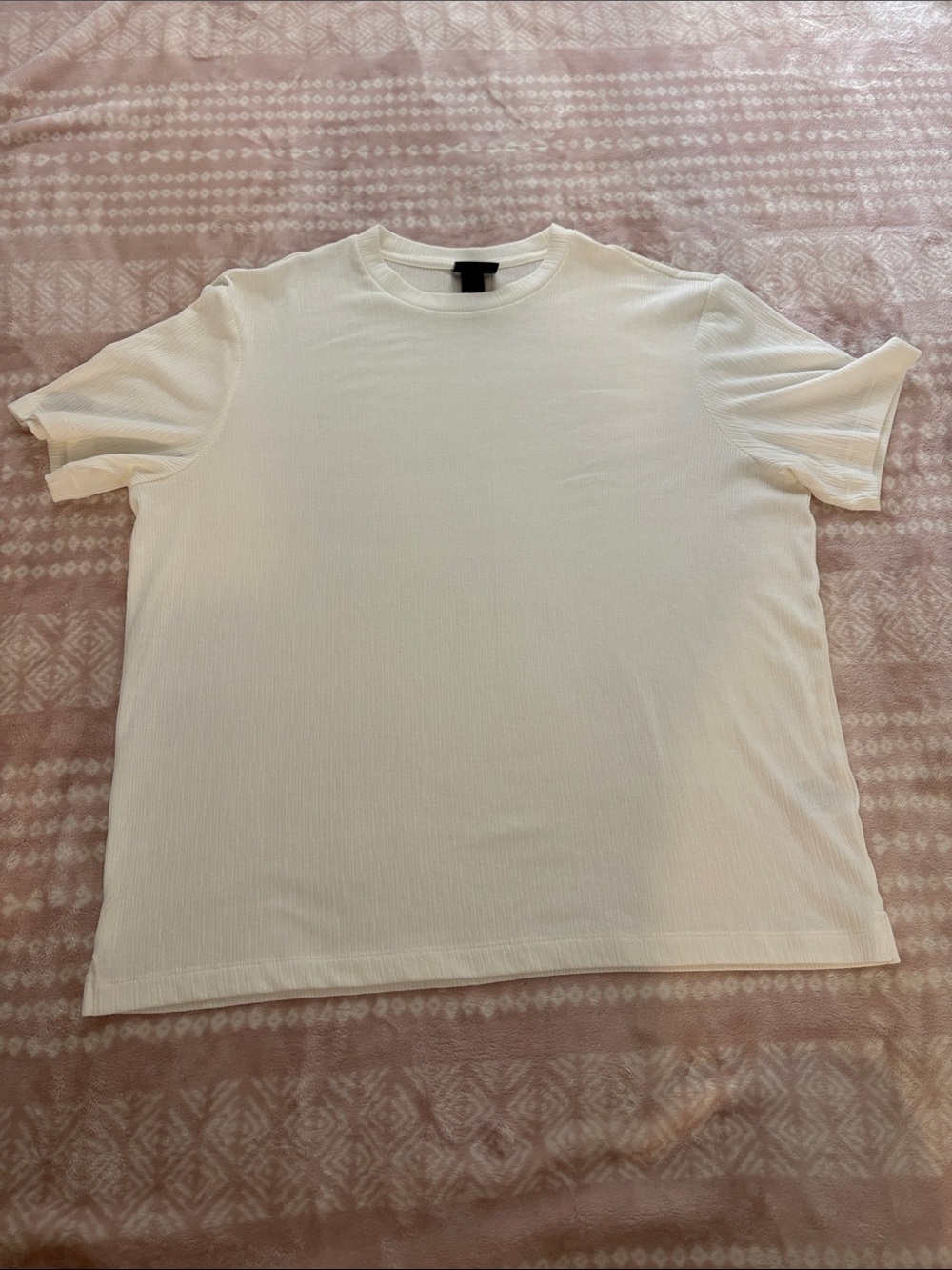 H&M Men's Short Sleeve Crew Tee in Off-White